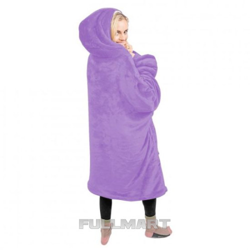 Толстовка плед з капюшоном Huggle Hoodie сиреневая